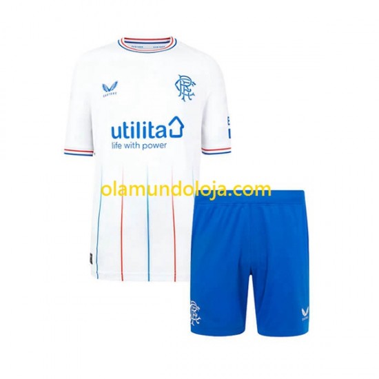 Camisola Rangers Criança Equipamento Segundo 2023-2024 Manga Curta